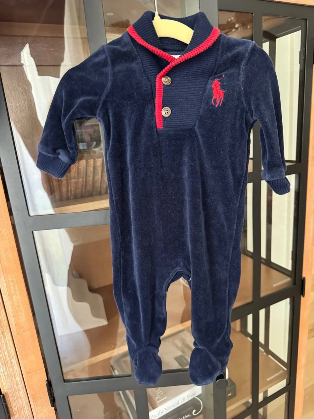 Ralph Lauren bundle baby boy coverall velour embroidered logo hoodie footies